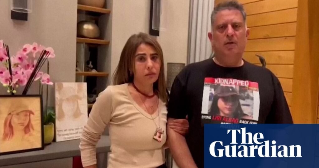 Parents of Hamas captive Liri Albag call for deal to release Israeli hostages – video | Israel-Gaza war Parents of Hamas captive Liri Albag call for deal to release Israeli hostages – video | Israel-Gaza war