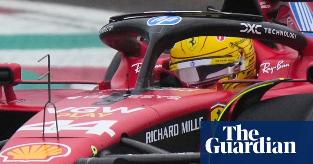 ‘First time in red’: Lewis Hamilton makes test debut for new team Ferrari | Lewis Hamilton