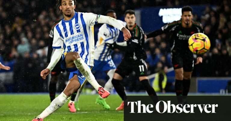 João Pedro’s penalty for Brighton hurts Arsenal after Saliba heads into trouble | Premier League