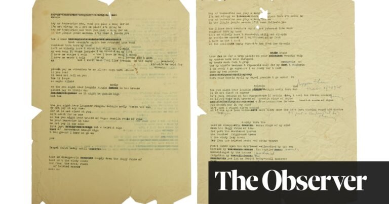 ‘What’s going on in Bob Dylan’s head’: Mr Tambourine Man lyrics up for auction | Bob Dylan