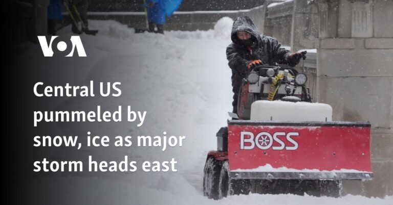 Central US pummeled by snow, ice as major storm heads east