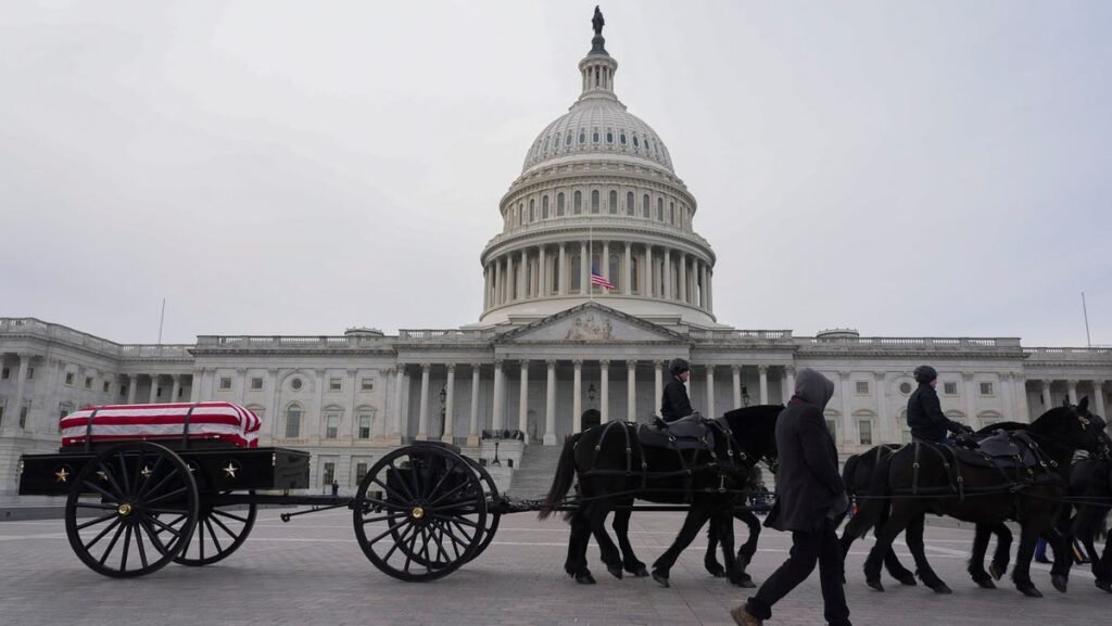 U.S. Army Caisson detachment prepares for President Carter lying in state at Capitol U.S. Army Caisson detachment prepares for President Carter lying in state at Capitol