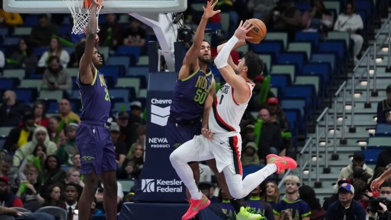 Deni Avdija scores 26 as the Trail Blazers down the Pelicans 119-100