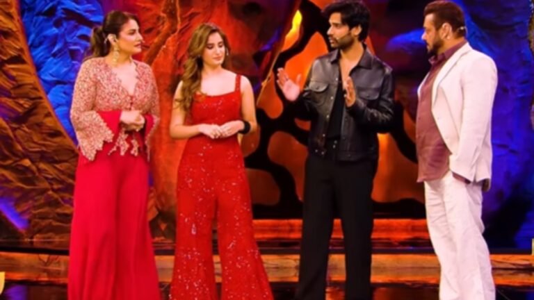 Bigg Boss 18: Raveena Tandon, Rasha Thadani, Aaman Devgan promote Azaad on Weekend Ka Vaar