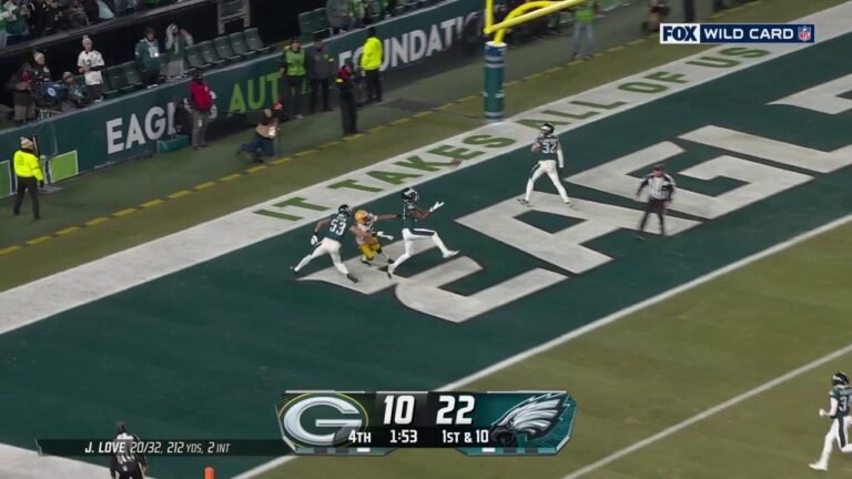 Quinyon Mitchell intercepts Jordan Love, helping Eagles defeat Packers, 22-10