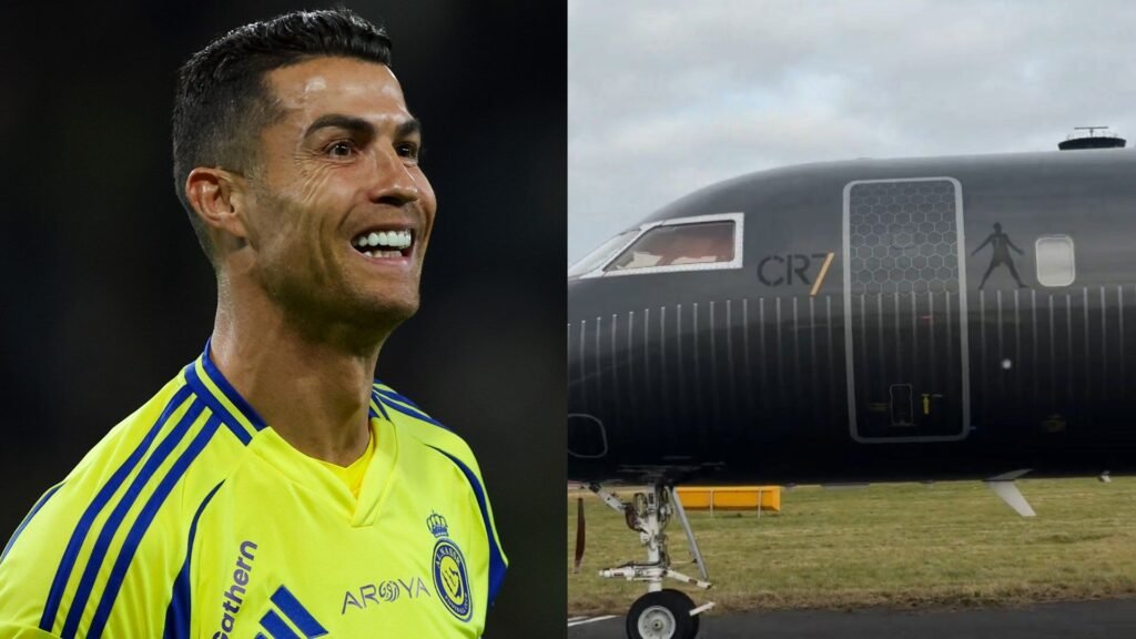 Cristiano Ronaldo’s £61m plane is stuck in Manchester! CR7’s private jet stranded in England due to cracked window amid rumours of surprise Man Utd return