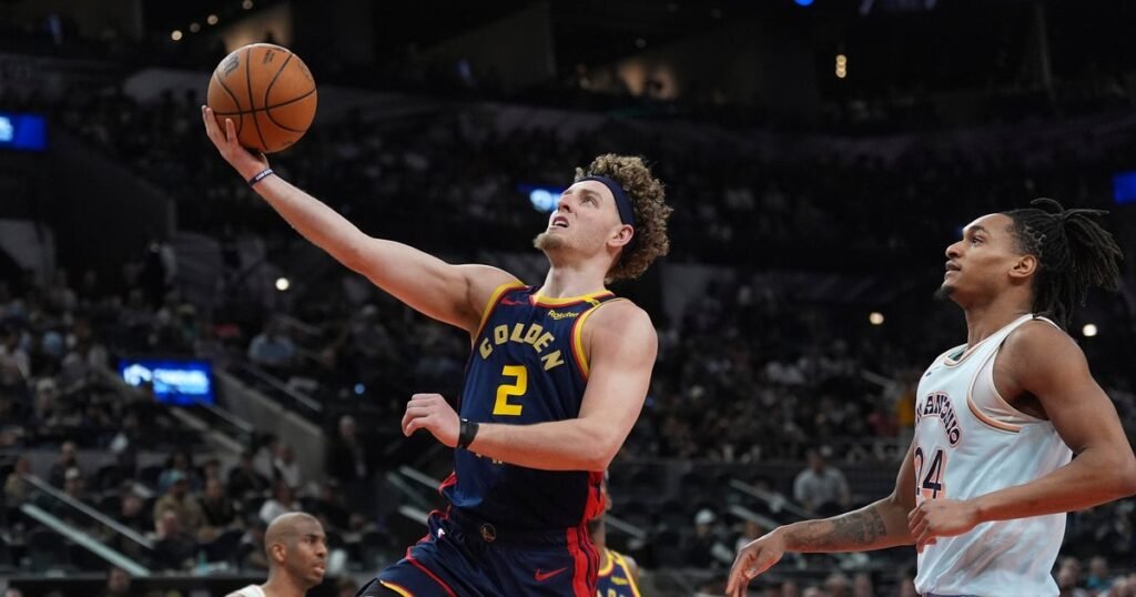 Brandin Podziemski scores 27 as Warriors rout Spurs 148-106