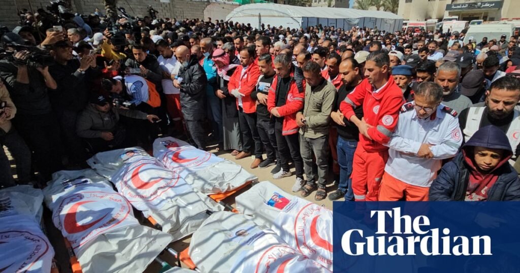 Evidence of ‘execution-style’ killings of Palestinian aid workers by Israeli forces, doctor says | Israel-Gaza war Evidence of ‘execution-style’ killings of Palestinian aid workers by Israeli forces, doctor says | Israel-Gaza war