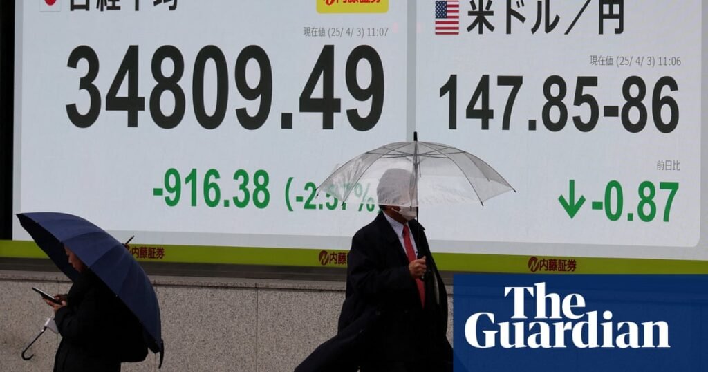 Trump tariffs see stocks dive and investors scramble to bonds, gold and yen | Trump tariffs Trump tariffs see stocks dive and investors scramble to bonds, gold and yen | Trump tariffs