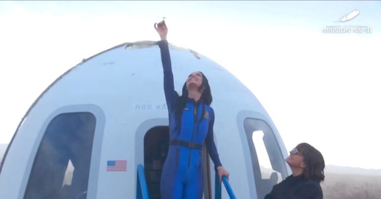 Katy Perry launches into space with all-female crew on Blue Origin rocket