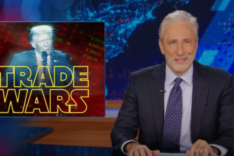 Jon Stewart ridicules Trump’s new nickname following trade tariff chaos
